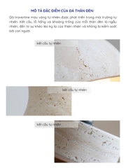 Đèn thả đá travertine hình trụ, đèn thả đầu giường