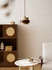 Đèn thả Cole chất liệu đá travertine kết hợp vòng gỗ
