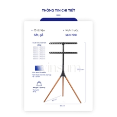 Kệ để TV Brateck chân tripod 43-75 inch