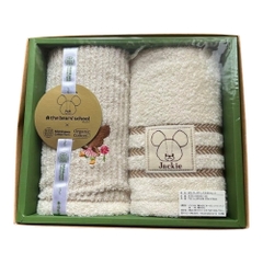 Bộ 2 khăn mặt hữu cơ Nishikawa Living, Made in Japan, màu Beige(34*35cm)