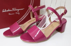 Sandal Salvatore Ferragamo, made in Italy, màu tím, size 22cm (đấu giá Nhật)