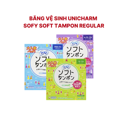 Băng vệ sinh Unicharm Sofy Soft Tampon Regular (34 miếng) màu xanh dương