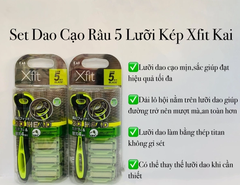 Dao cạo râu 5 lưỡi kép Xfit Kai (Tặng kèm 4 đầu thay thế)