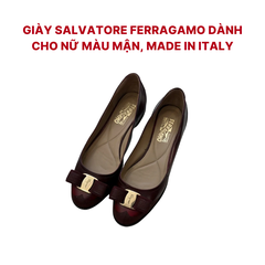 Giày Salvatore Ferragamo dành cho nữ màu mận, made in Italy, size 5D