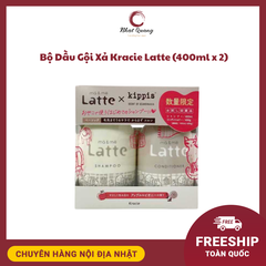 Bộ Dầu Gội Xả Kracie Latte (400ml x 2), nội địa Nhật