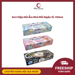Set 3 Hộp Hút Ẩm Khử Mùi Ngăn Tủ Asu Hakugen Earth 450ml