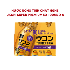 Nước Uống Tinh Chất Nghệ Ukon Nhật Bản Giải Rượu, Mát Gan, Bổ Thận Super Premium Ex 100Ml X 6