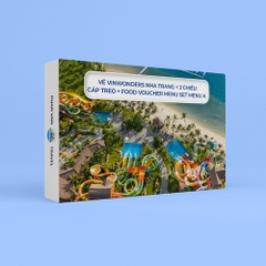 Gift Box Trải Nghiệm VinWonders Nha Trang + 2 chiều cáp treo + Food Voucher Menu SET MENU A