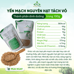 Yến Mạch Nguyên hạt, nguyên cám, đã tách vỏ – Nhập khẩu từ Canada – Healthy Eat, Dinh Dưỡng Cho Gia Đình