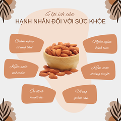Hạt hạnh nhân tự nhiên (chưa rang) nhập khẩu từ Úc, Túi 100g