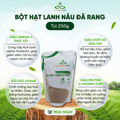 Bột Hạt Lanh Nâu Ấn Độ 250g -Sử dụng ngay– Giàu Omega 3, Chất Xơ – Hỗ Trợ Tiêu Hóa & Tim Mạch