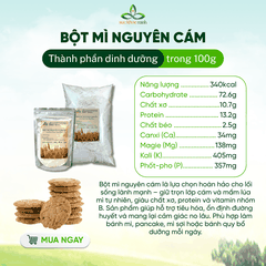 Bột Mì Nguyên Cám Úc Túi 500g – Làm Bánh Mì, Pizza, Pasta – Dinh Dưỡng Tự Nhiên