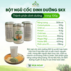 Bột Ngũ Cốc Dinh Dưỡng SKX Hủ 500g – Giàu Protein Thực Vật - Ăn Kiêng Lành Mạnh, Nguồn Năng Lượng Bền Vững