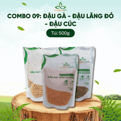 Combo 09- 1 Đậu gà & 1 Đậu lăng đỏ & 1 Đậu cúc nhập khẩu (mỗi túi 500g)
