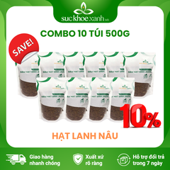 Combo 10 Túi Hạt lanh nâu nhập khẩu từ Ấn Độ, mỗi Túi 500g