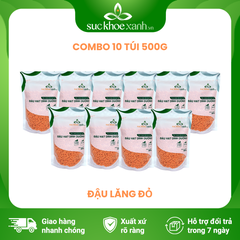 Combo 10 Túi Đậu Lăng đỏ tách vỏ nhập khẩu từ Canada, mỗi Túi 500g