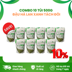 Đậu hà lan xanh tách đôi Canada Túi 500g - Set 10 Túi