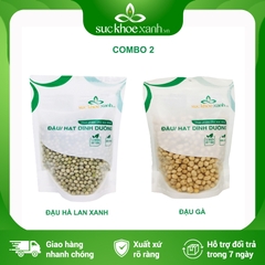 Combo 02- 1 Đậu Gà & 1 Đậu Hà lan xanh nguyên Hạt (mỗi túi 500g)