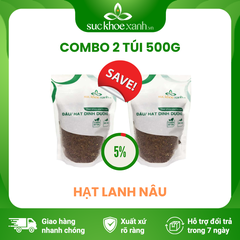 Combo 2 Túi Hạt lanh nâu nhập khẩu Ấn Độ, mỗi Túi 500g