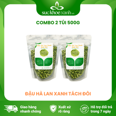 Đậu hà lan xanh tách đôi Canada Túi 500g - Set 2 Túi