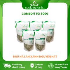 Đậu hà lan xanh nguyên Hạt Canada Túi 500g - Set 5 Túi