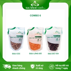 Combo 06- 1 Đậu lăng đỏ & 1 Đậu cúc & 1 Đậu đỏ tây nhập khẩu (mỗi túi 250g)