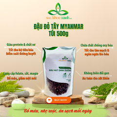 Đậu Đỏ Tây Myanmar 500g - Hạt to mẩy - Thuần tự nhiên - Giàu đạm, chất xơ - Món chay, ăn kiêng