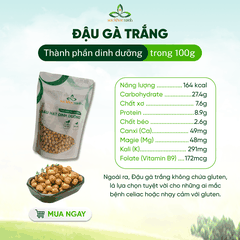 Đậu Gà Trắng Canada 250g - Hạt cao cấp - Giàu vitamin, khoáng chất - Món chay, giảm cân