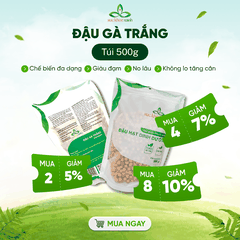 Đậu Gà Trắng Canada 500g- Hạt tuyển chọn - Dinh dưỡng cao - Ăn kiêng, nấu súp, món healthy