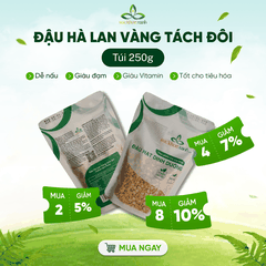 Đậu Hà Lan Vàng Tách Đôi Canada 250g - Hạt sạch, thuần tự nhiên - Nấu súp, ăn chay, giảm cân