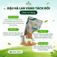 Đậu Hà Lan Vàng Tách Đôi Canada 250g - Hạt sạch, thuần tự nhiên - Nấu súp, ăn chay, giảm cân