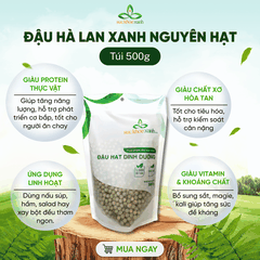 Combo 02- 1 Đậu Gà & 1 Đậu Hà lan xanh nguyên Hạt (mỗi túi 500g)
