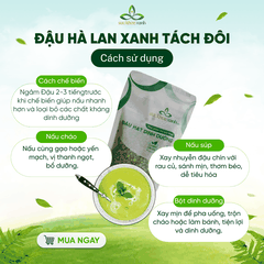 Đậu Hà Lan Xanh Tách Đôi Canada 250g - Hạt nguyên chất - Dinh dưỡng cao - Salad, cháo, món healthy