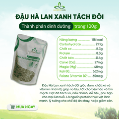 Đậu Hà Lan Xanh Tách Đôi Canada 250g - Hạt nguyên chất - Dinh dưỡng cao - Salad, cháo, món healthy