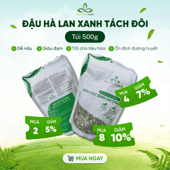 Đậu Hà Lan Xanh Tách Đôi Canada 500g - Hạt sạch, chất lượng cao - Món chay, healthy, nấu súp