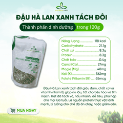 Đậu Hà Lan Xanh Tách Đôi Canada 500g - Hạt sạch, chất lượng cao - Món chay, healthy, nấu súp