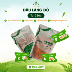 Đậu Lăng Đỏ Tách Vỏ Canada 250g - Hạt sạch, thuần tự nhiên - Nấu súp, món chay, ăn kiêng healthy