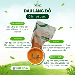 Đậu Lăng Đỏ Tách Vỏ Canada 250g - Hạt sạch, thuần tự nhiên - Nấu súp, món chay, ăn kiêng healthy