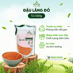 Đậu Lăng Đỏ Canada 500g - Tách vỏ - Giàu đạm, chất xơ - Thực dưỡng, giảm cân, món healthy