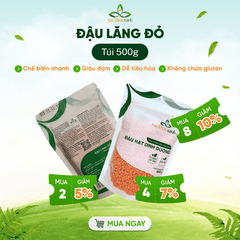 Đậu Lăng Đỏ Canada 500g - Tách vỏ - Giàu đạm, chất xơ - Thực dưỡng, giảm cân, món healthy