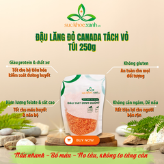 Đậu Lăng đỏ tách vỏ nhập khẩu từ Canada, Túi 250g