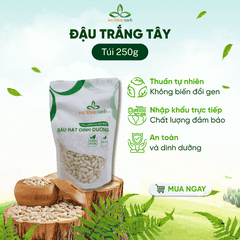 Đậu Trắng Tây Myanmar 500g - Hạt sạch, thuần tự nhiên - Giàu đạm, chất xơ - Món chay, healthy