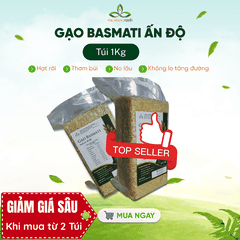 Gạo Basmati India (Ấn độ) Túi 1Kg - ngăn ngừa tiểu đường, kiểm soát cân nặng
