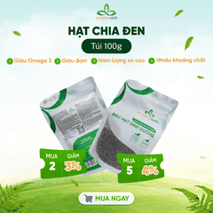 Sức Khỏe Xanh – Hạt Chia Đen Peru/Ấn Độ 100g – Siêu Thực Phẩm Giàu Omega 3, Chất Xơ, Protein