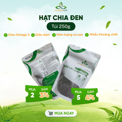 Sức Khỏe Xanh – Hạt Chia Đen Peru/Ấn Độ 250g – Hạt Sạch Tăng Năng Lượng, Làm Đẹp Da, Tốt Cho Tiêu Hóa