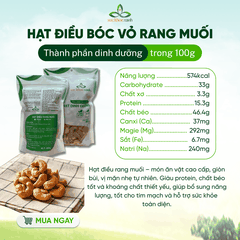 Hạt điều bóc vỏ rang muối Sức Khỏe Xanh