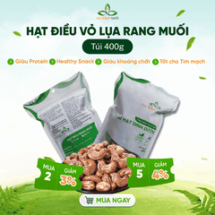 Hạt Điều Rang Muối Vỏ Lụa Sức Khỏe Xanh