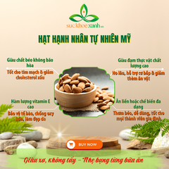 Hạt Hạnh nhân tự nhiên chưa rang nhập khẩu từ Mỹ
