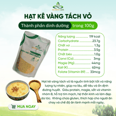 Kê Nếp Vàng Tách Vỏ Trung Quốc 250g – Hạt Nguyên Liệu Nấu Cháo, Làm Bột Ngũ Cốc, Ăn Kiêng Healthy