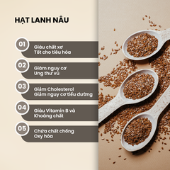 Combo 5 Túi Hạt Lanh nâu nhập khẩu từ Ấn Độ, mỗi Túi 500g